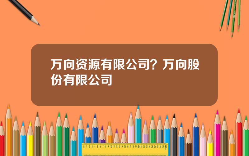 万向资源有限公司？万向股份有限公司