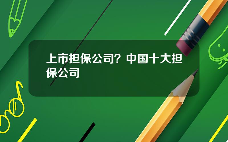 上市担保公司？中国十大担保公司