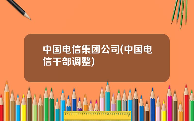 中国电信集团公司(中国电信干部调整)