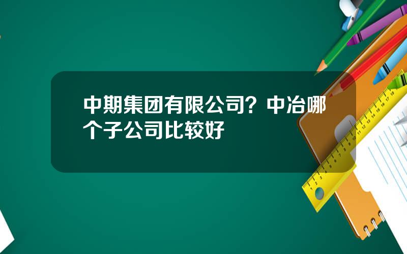 中期集团有限公司？中冶哪个子公司比较好