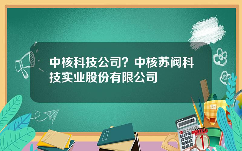 中核科技公司？中核苏阀科技实业股份有限公司