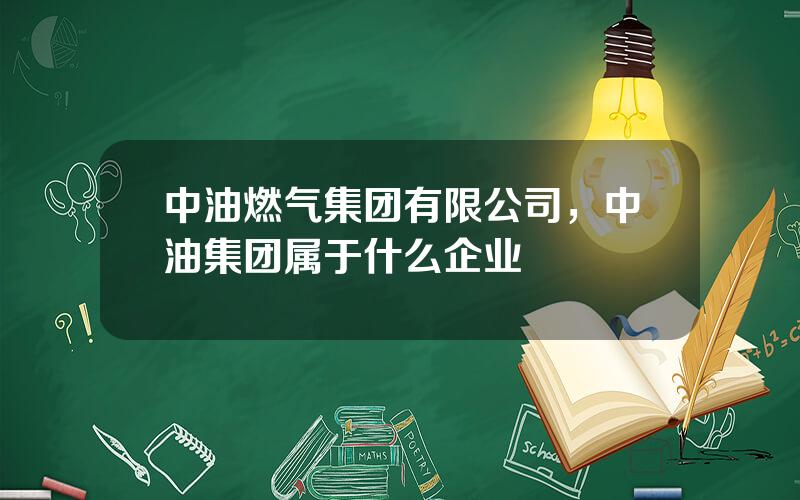 中油燃气集团有限公司，中油集团属于什么企业