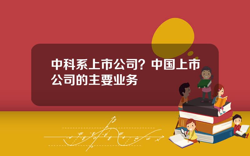 中科系上市公司？中国上市公司的主要业务