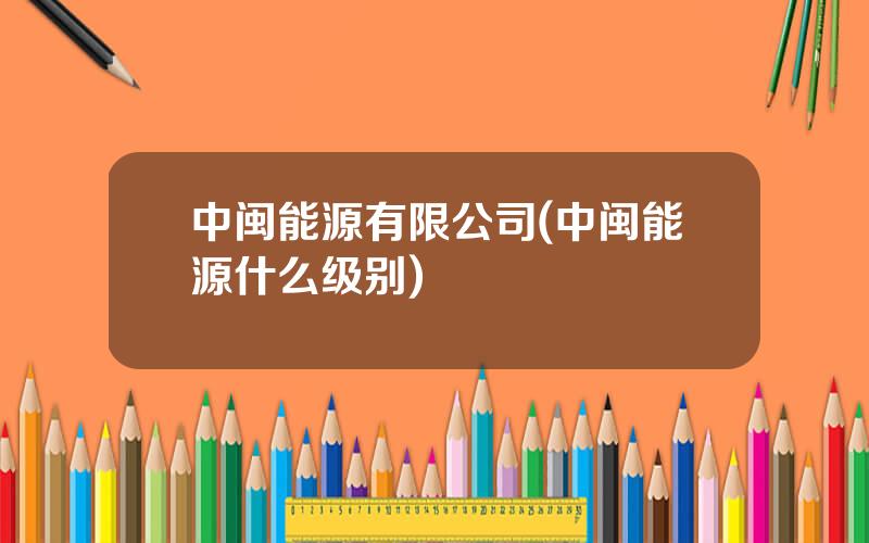 中闽能源有限公司(中闽能源什么级别)