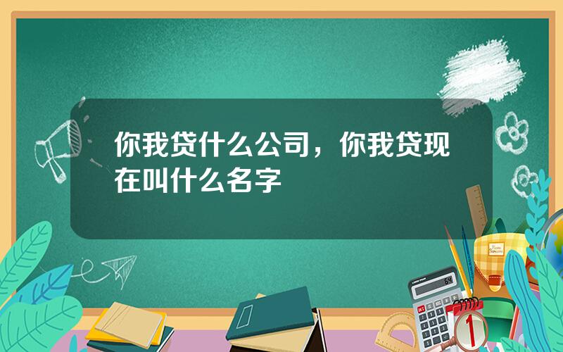 你我贷什么公司，你我贷现在叫什么名字