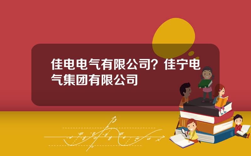 佳电电气有限公司？佳宁电气集团有限公司