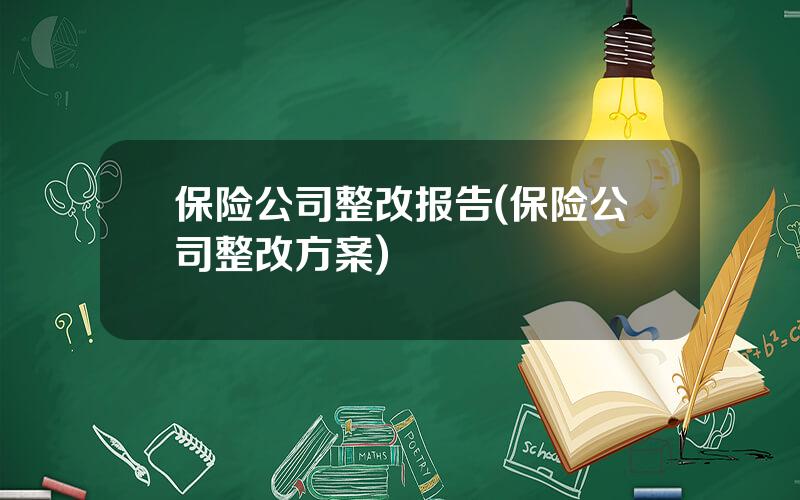 保险公司整改报告(保险公司整改方案)