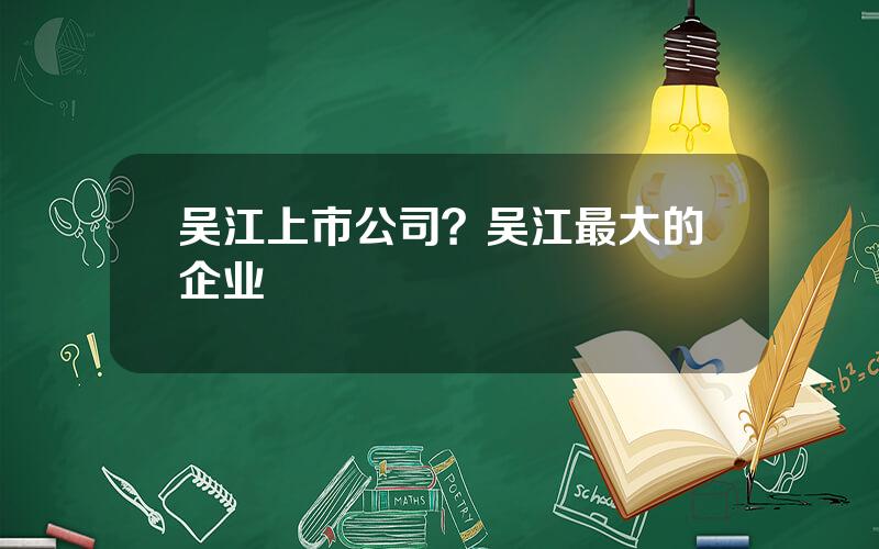 吴江上市公司？吴江最大的企业