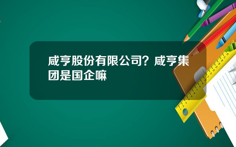 咸亨股份有限公司？咸亨集团是国企嘛