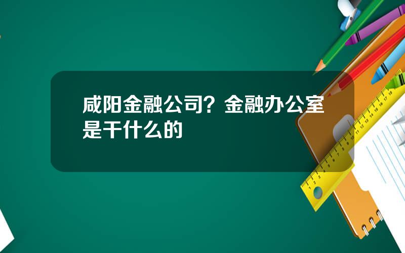 咸阳金融公司？金融办公室是干什么的