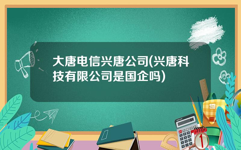 大唐电信兴唐公司(兴唐科技有限公司是国企吗)