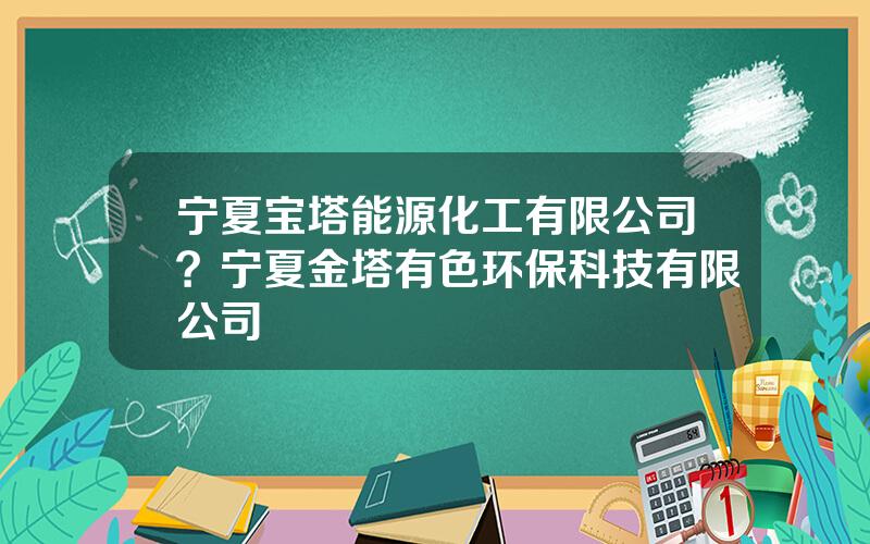 宁夏宝塔能源化工有限公司？宁夏金塔有色环保科技有限公司